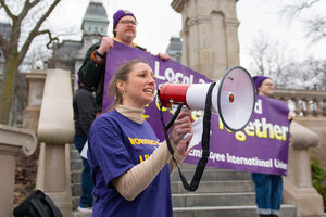SEIU leaders demand the university create a fair unionization process, emphasizing the need for a process free of intimidation, misinformation and legal delays.